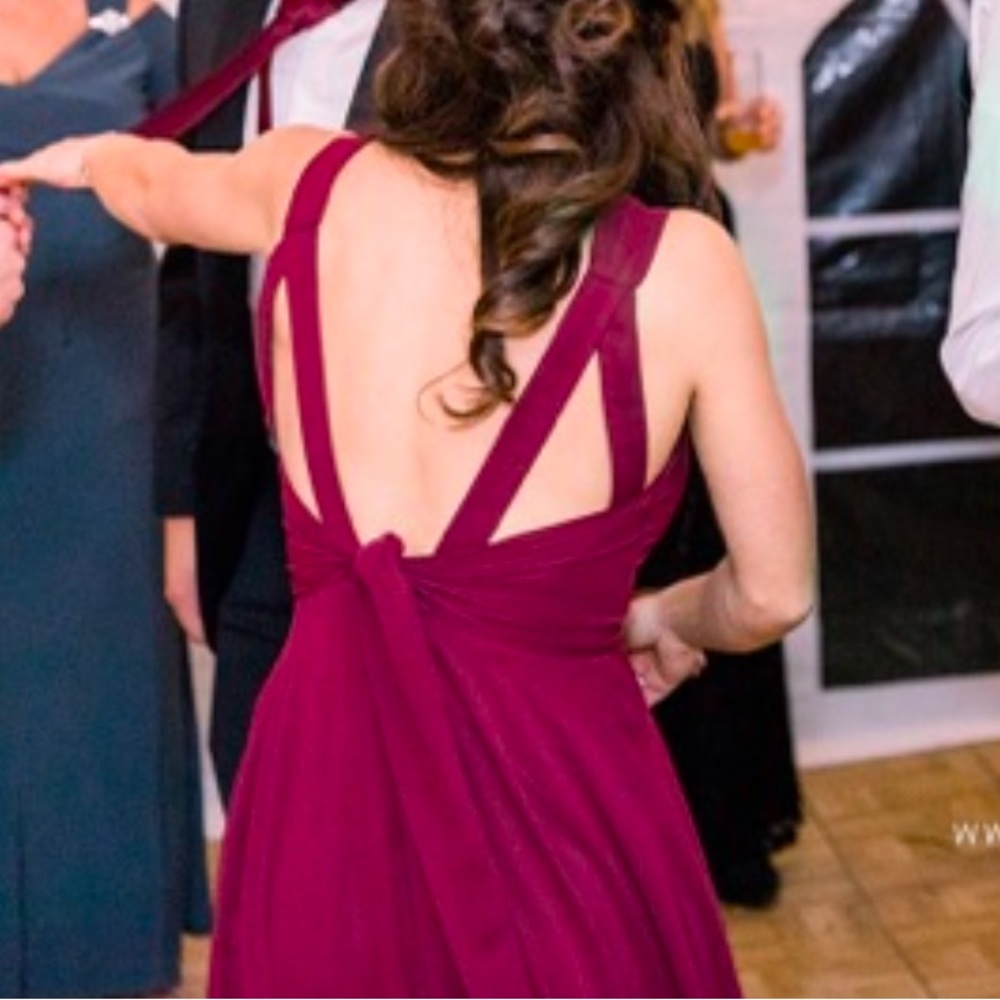 Azazie Julie Bridesmaid Dress in Cabernet - Picture 7 of 7